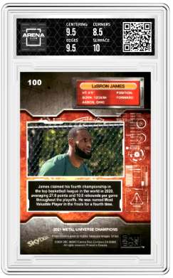 2021 Skybox Metal Universe Champions LeBron James #100 Copper Arena Club 9