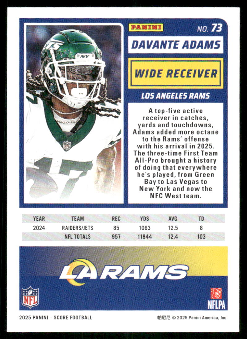 2025 Score A Treat Davante Adams #73 Football