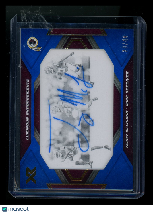 2019 Panini XR Luminous Endorsements Terry McLaurin #LE-TM Autograph 23/49