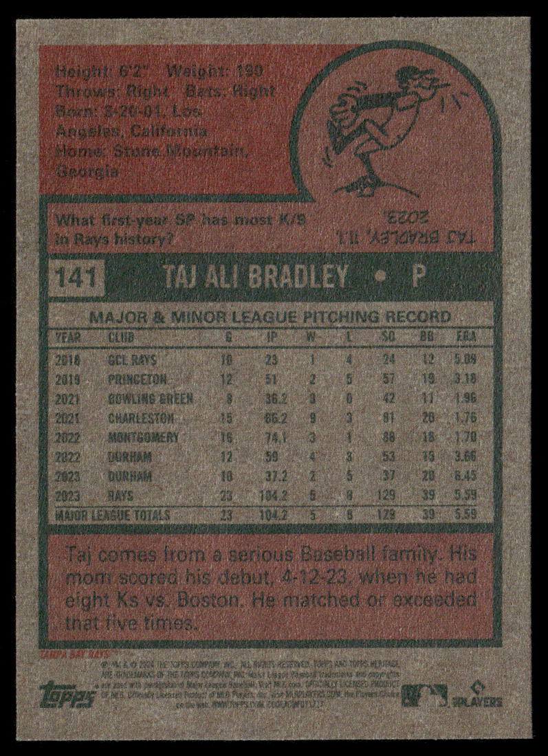 2024 Topps Heritage Taj Bradley #141 Baseball