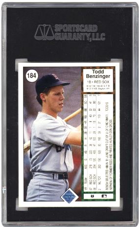 1989 Upper Deck Todd Benzinger #184 Baseball SGC 8