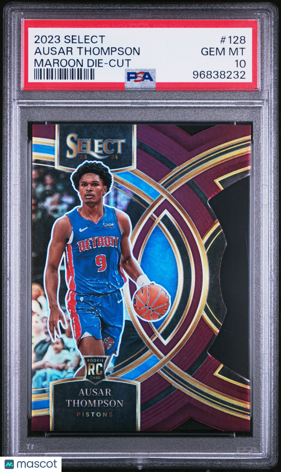 2023 Panini Select Ausar Thompson #128 Die Cut Maroon Prizm RC PSA 10