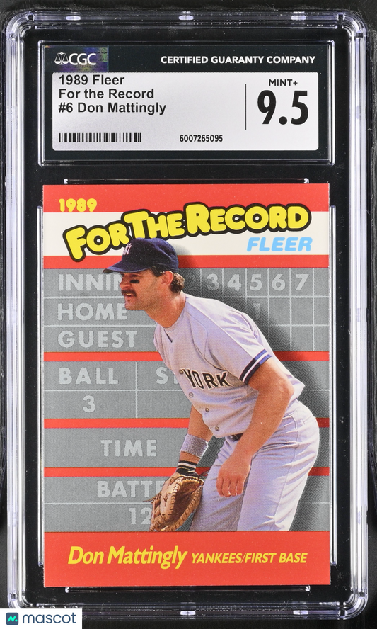 1989 Fleer Don Mattingly #6 For the Record Baseball CGC 9.5