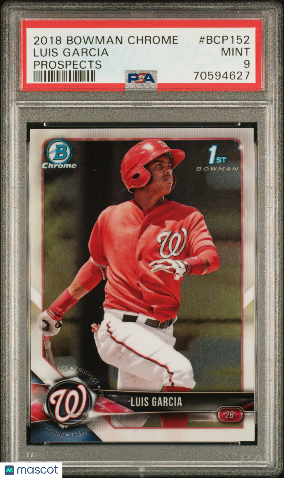 2018 Bowman Chrome Prospects Luis Garcia #BCP152 Baseball PSA 9