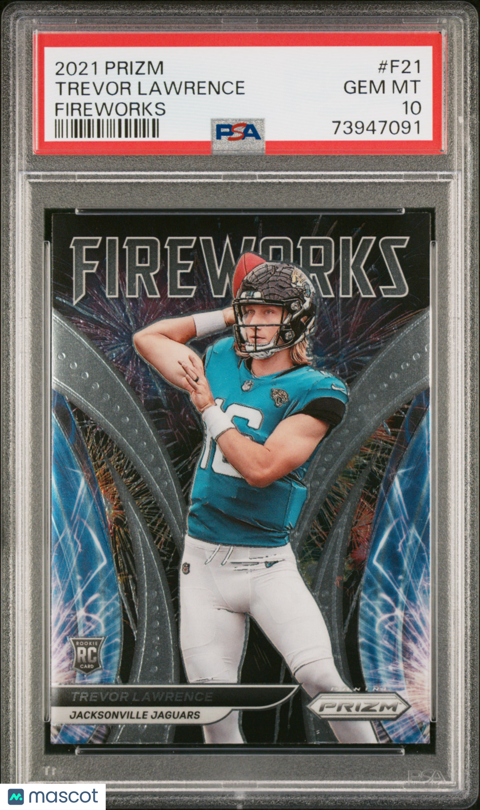 2021 Panini Prizm Fireworks Trevor Lawrence #F21 Fireworks Football PSA 10