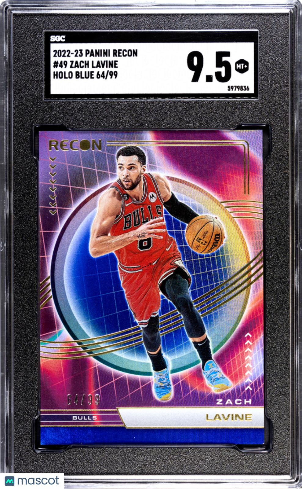 2022-23 Panini Recon Zach Lavine #49 Holo Blue Basketball SGC 9.5