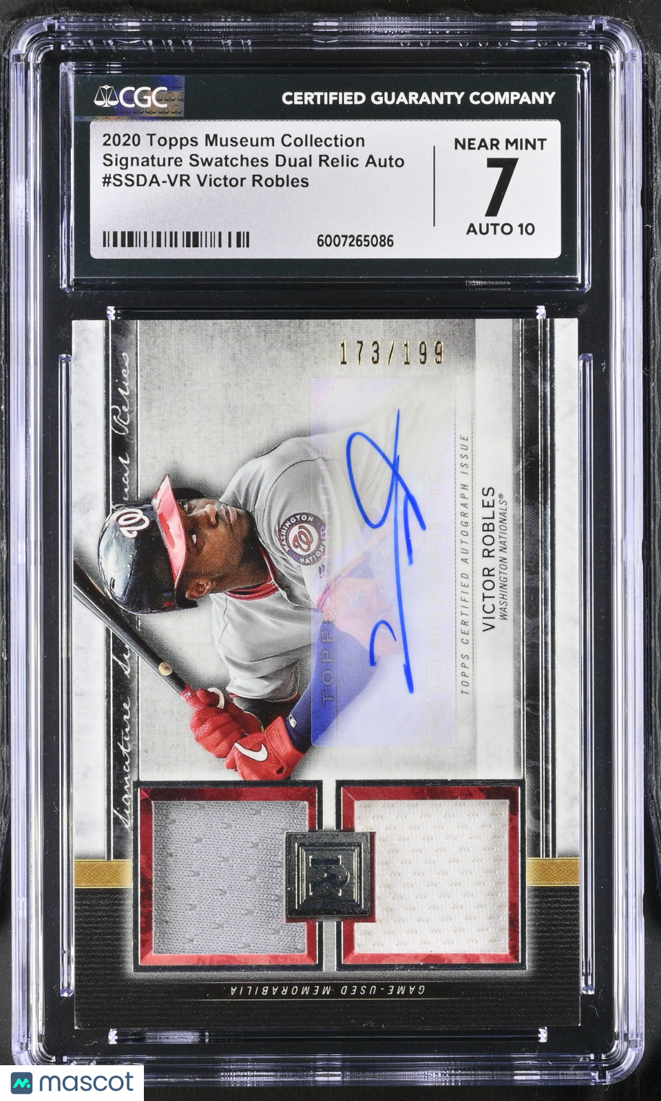 2020 Topps Museum Victor Robles #SSDA-VR Dual Relic Auto 173/199 CGC 7