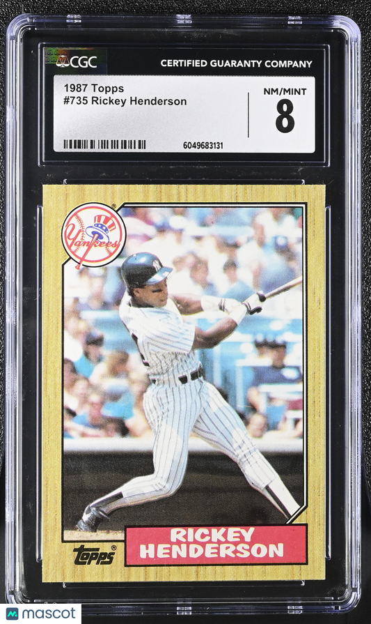 1987 Topps Rickey Henderson #735 Baseball CGC 8