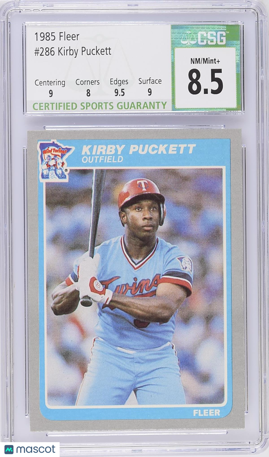 1985 Fleer Kirby Puckett #286 Baseball CGC 8.5