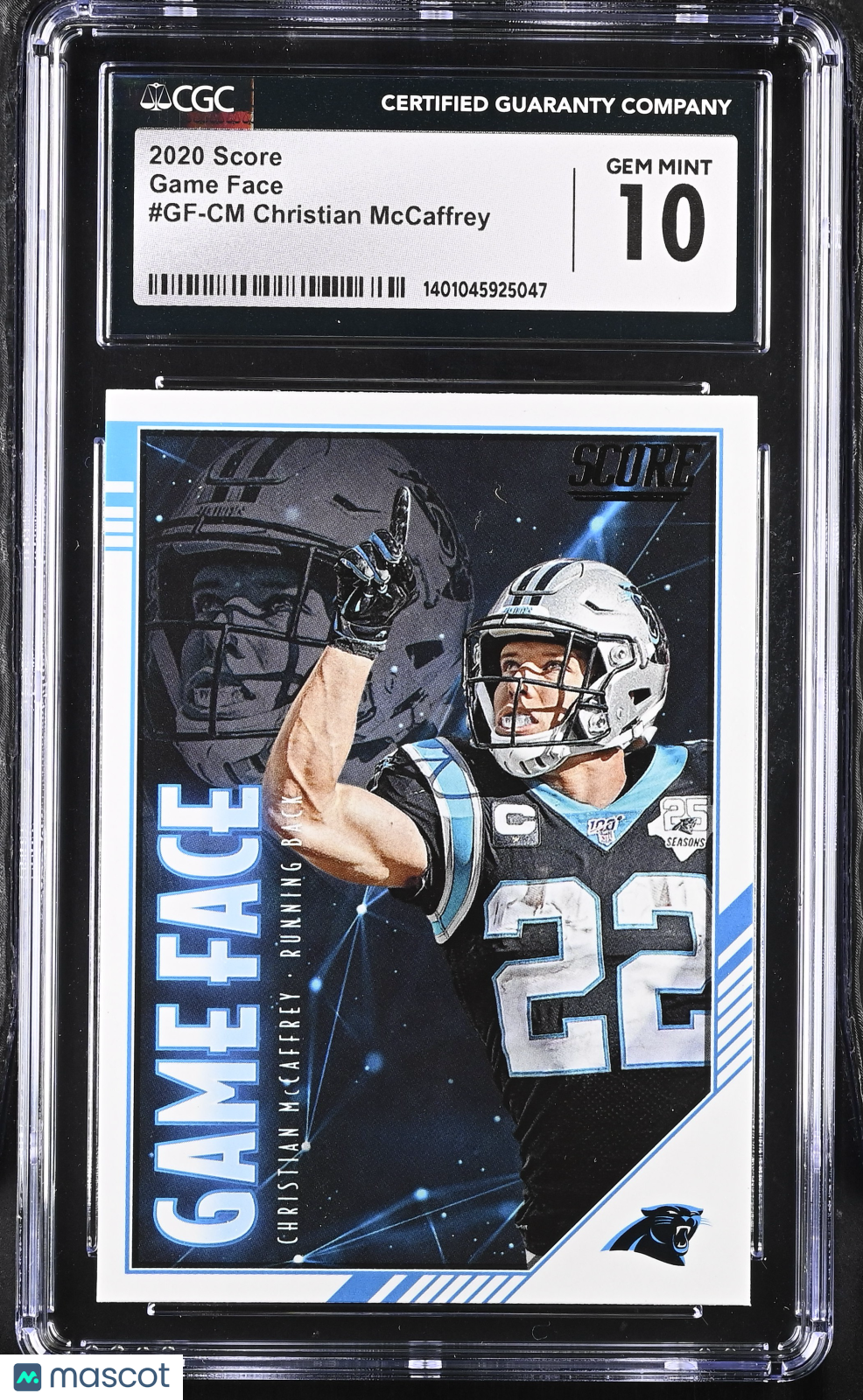 2020 Score Christian McCaffrey #GF-CM Game Face Football CGC 10