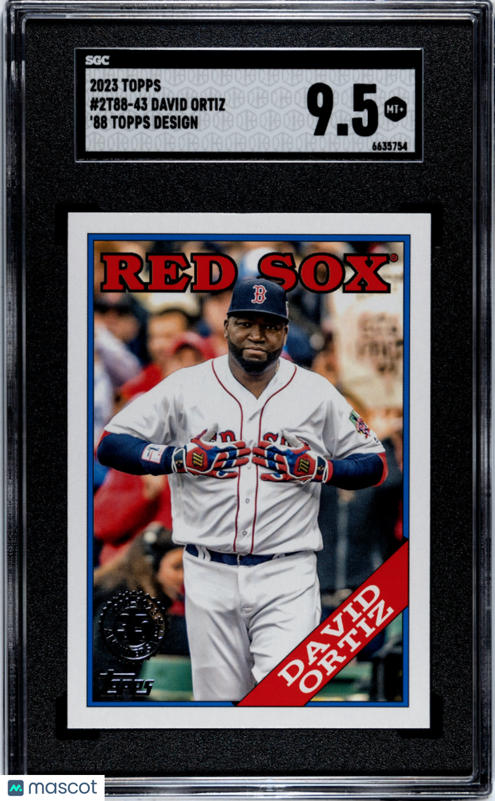 2023 Topps David Ortiz #2T88-43 '88 Topps Design Baseball SGC 9.5