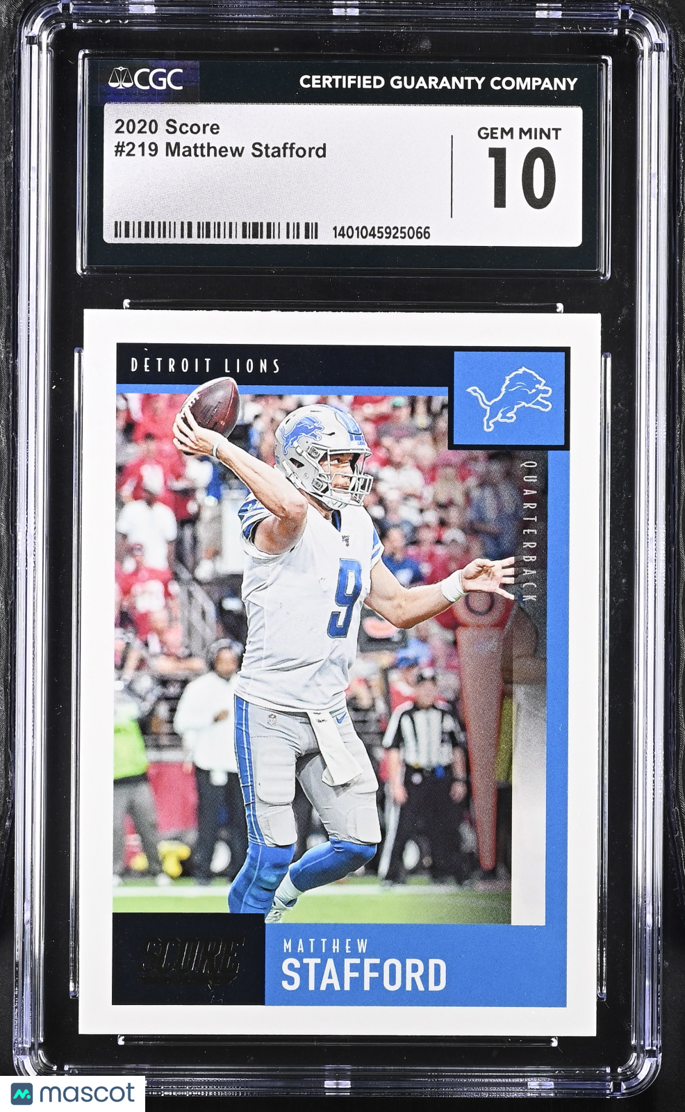 2020 Score Matthew Stafford #219 Football CGC 10