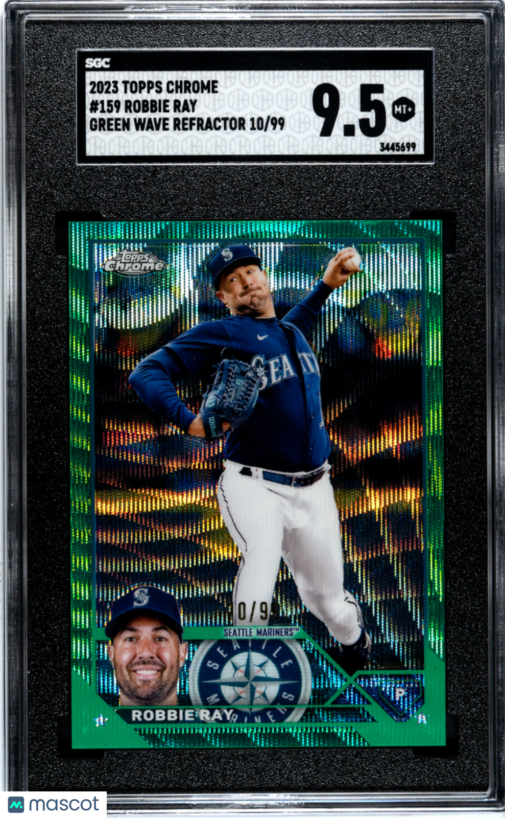 2023 Topps Chrome Robbie Ray #159 Green Wave Refractor 10/99 Baseball SGC 9.5