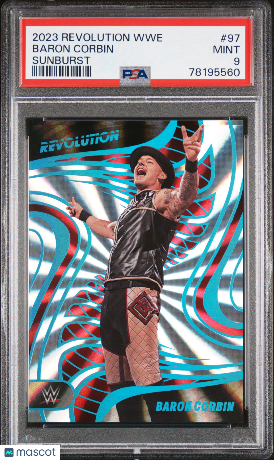 2023 Panini Revolution WWE Baron Corbin #97 Sunburst 15/99 Wrestling PSA 9