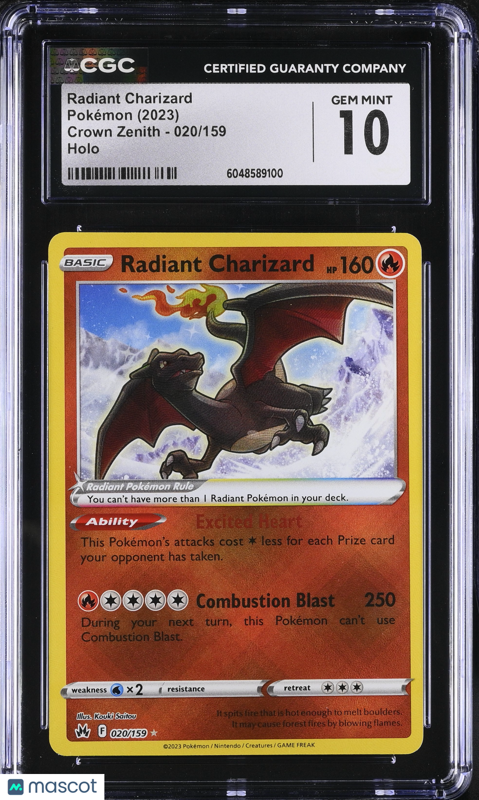 Radiant Charizard #020/159 CGC 10 2023 Pokemon Crown Zenith
