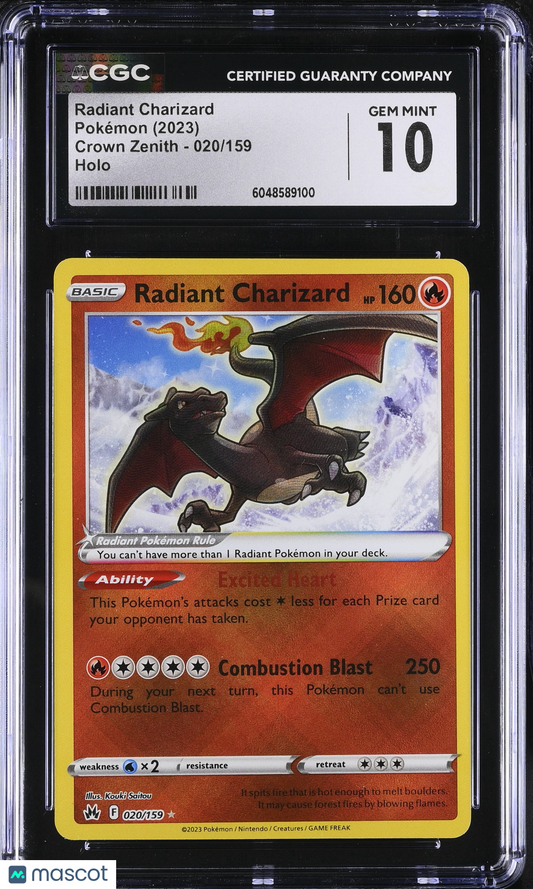Radiant Charizard #020/159 CGC 10 2023 Pokemon Crown Zenith