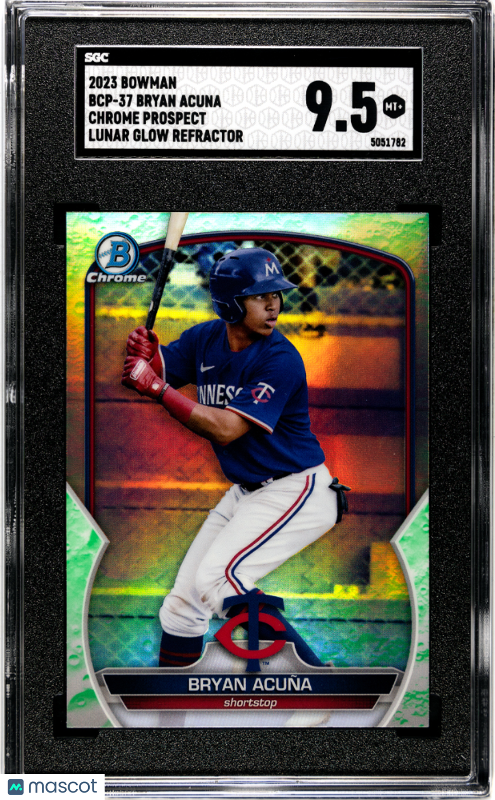 2023 Bowman Bryan Acuna #BCP-37 CHR. Pros. Lunar Glow Refractor SGC 9.5