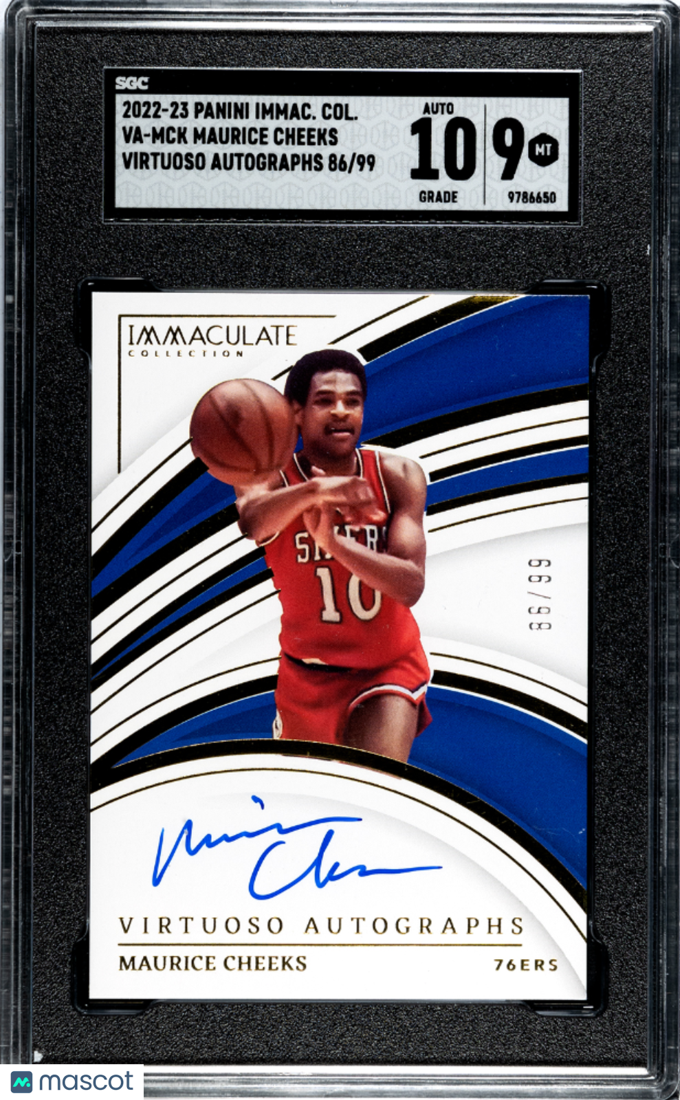 2022-23 Panini Immaculate Col. Maurice Cheeks #VA-MCK Virtuoso Auto SGC 9