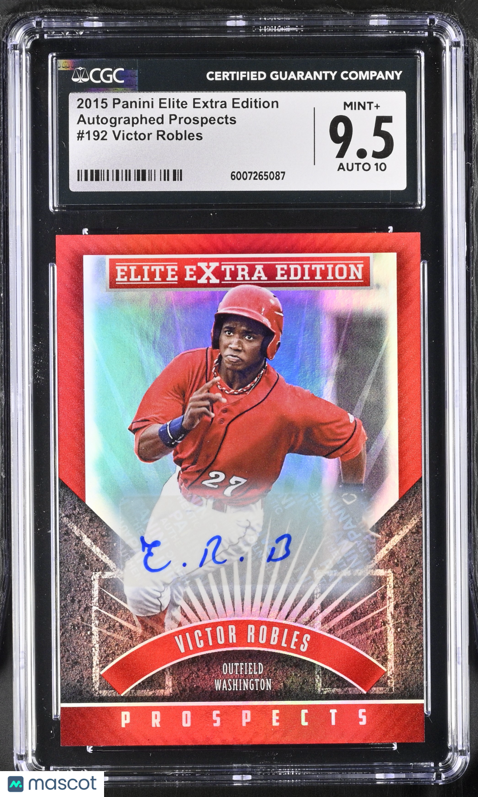 2015 Panini Elite Extra Victor Robles #192 Autographed Prospects CGC 9.5