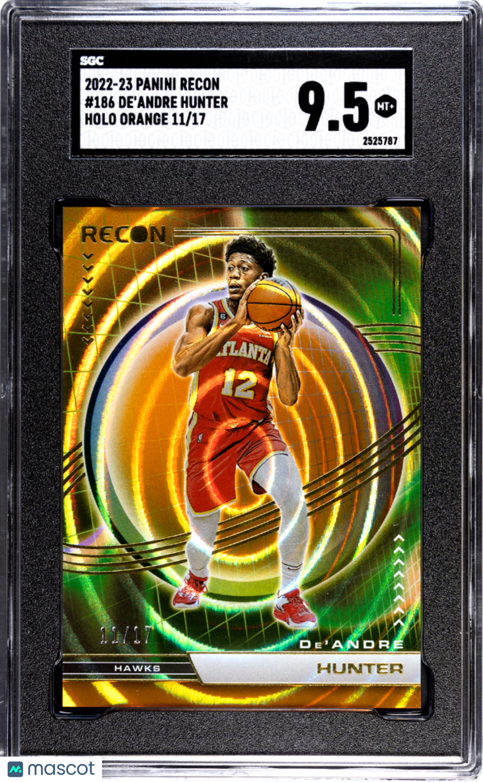 2022-23 Panini Recon De'andre Hunter #186 Holo Orange 11/17 Basketball SGC 9.5