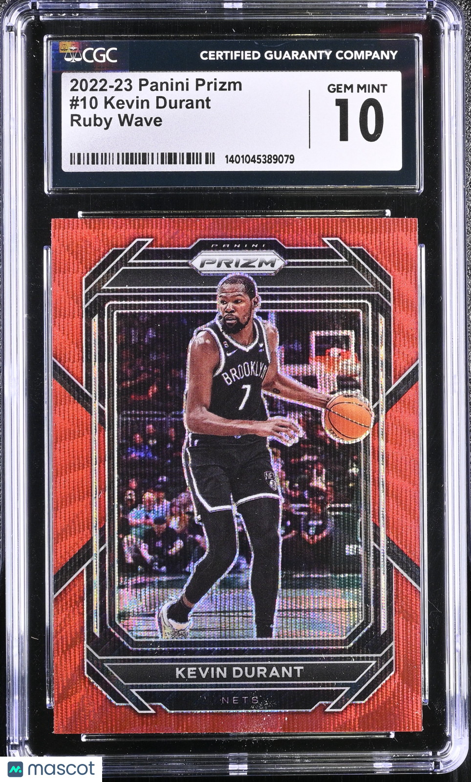 2022 Prizm Kevin Durant #10 Ruby Wave Basketball CGC 10