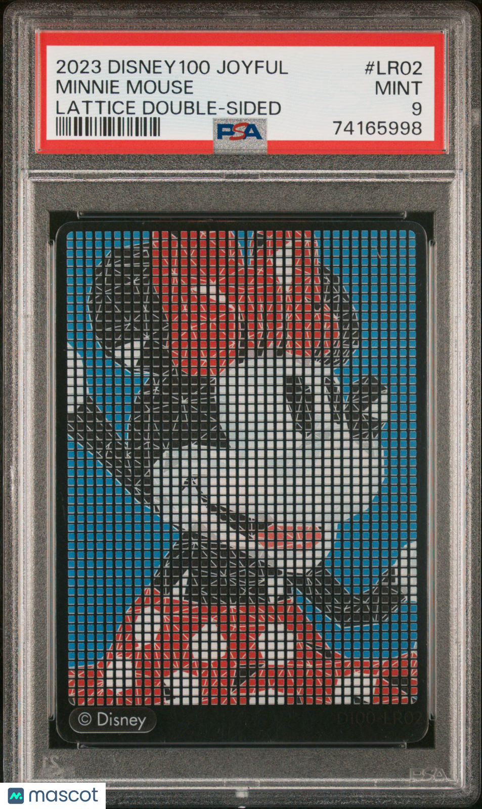 2023 Card.Fun Disney100 Joyful Lattice Double-Sided Minnie Mouse #LR02 PSA 9