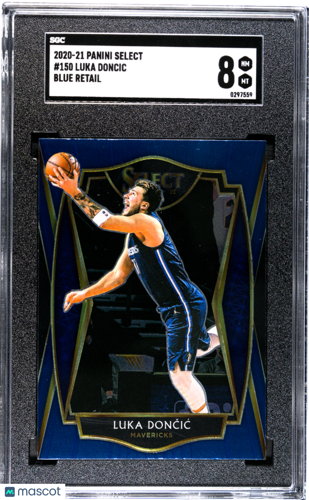 2020-21 Panini Select Luka Doncic #150 Blue Retail Basketball SGC 8