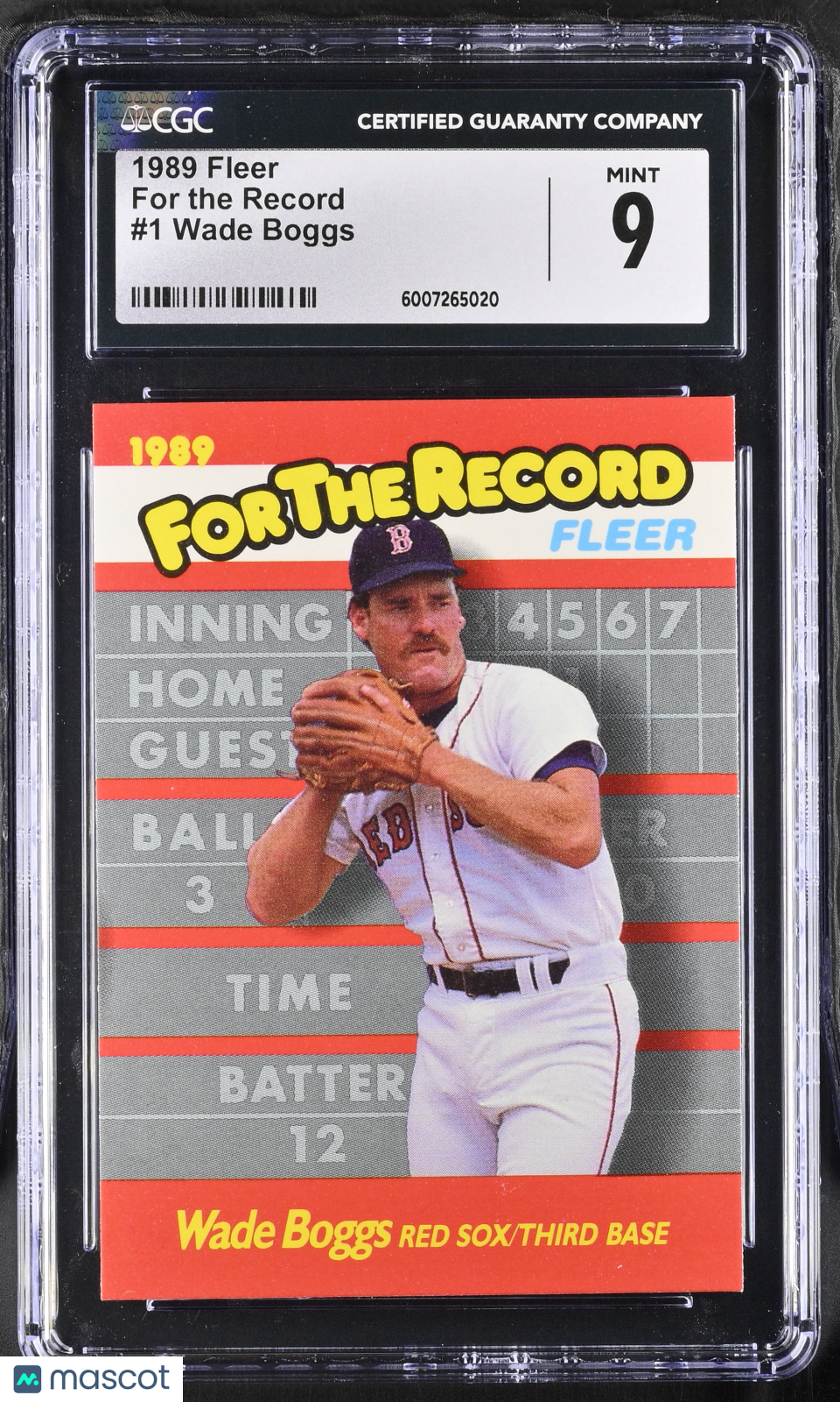 1989 Fleer Wade Boggs #1 Baseball CGC 9