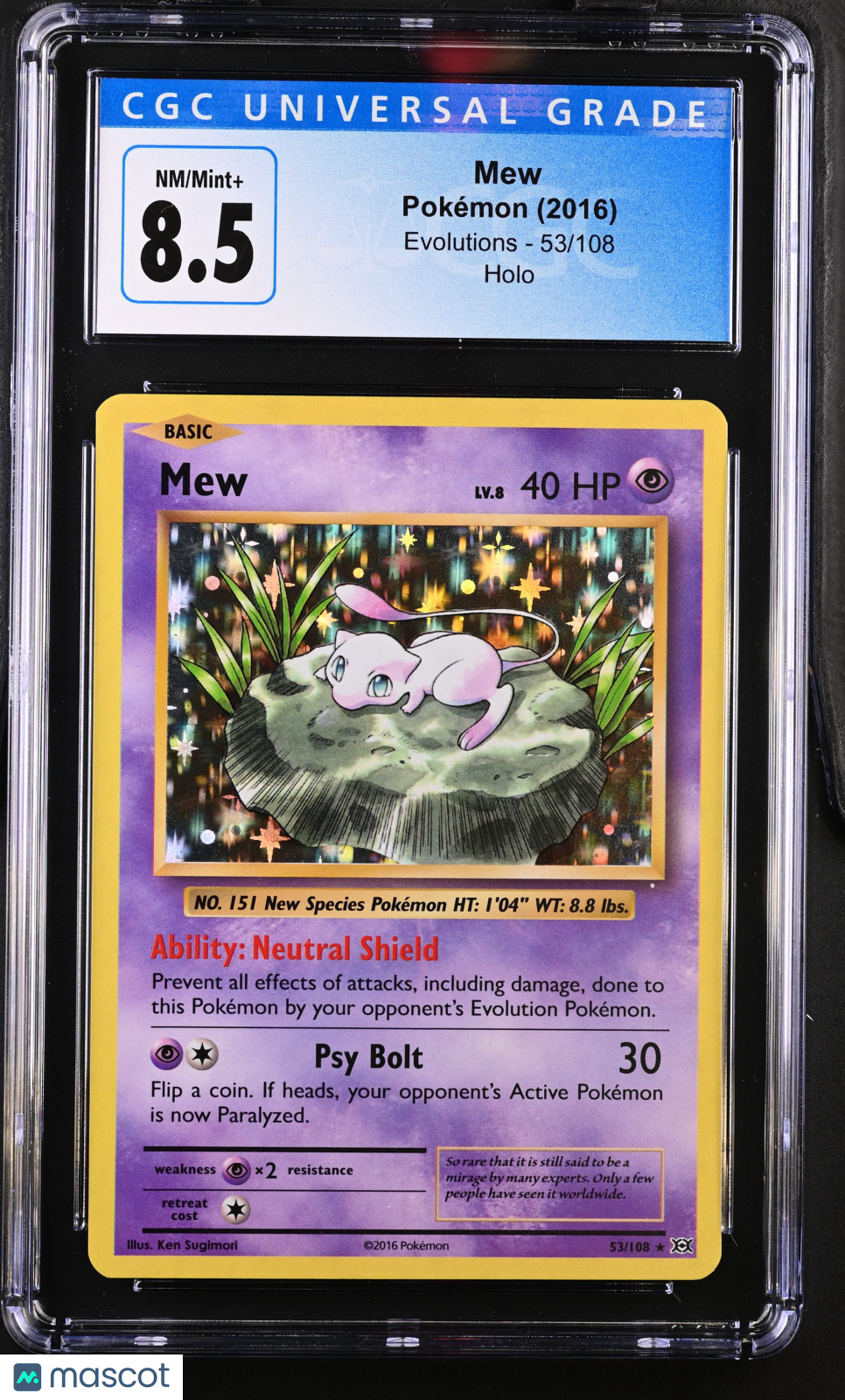 Pokémon Mew #53/108 English CGC 8.5 2016 Pokémon Evolutions