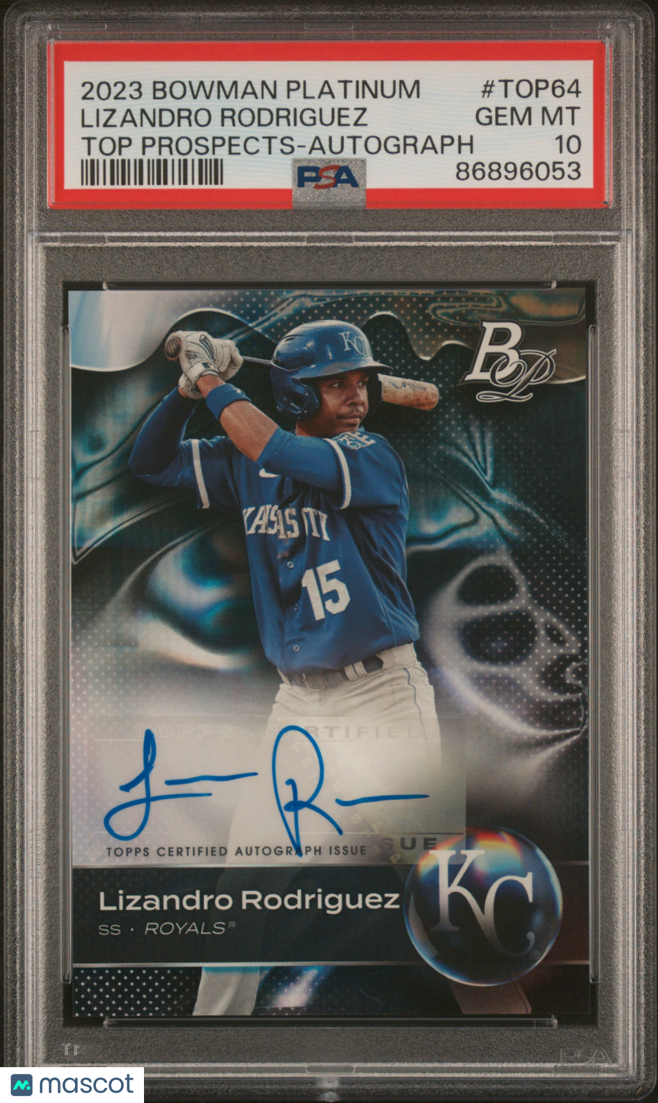 2023 Bowman Platinum Top Prospects Lizandro Rodriguez #TOP64 Auto PSA 10