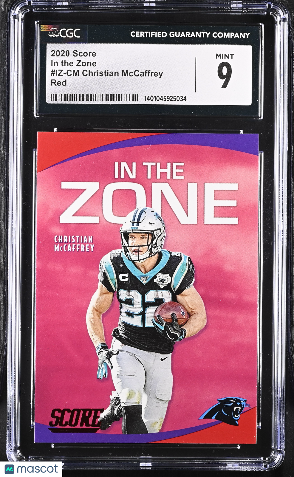 2020 Score Christian McCaffrey #IZ-CM Red Football CGC 9