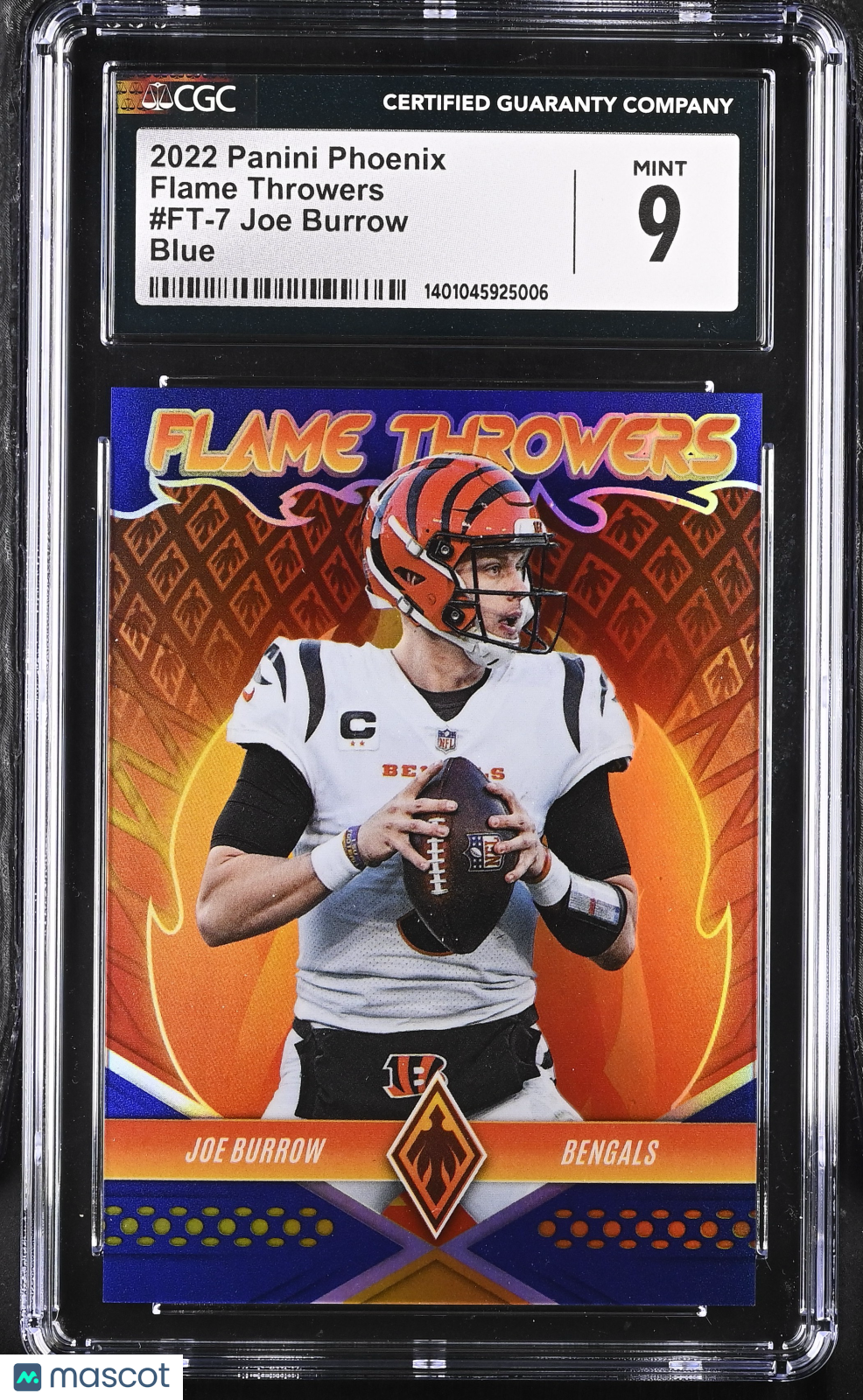 2022 Phoenix Joe Burrow #FT-7 Blue Flame Throwers 6/35 Football CGC 9