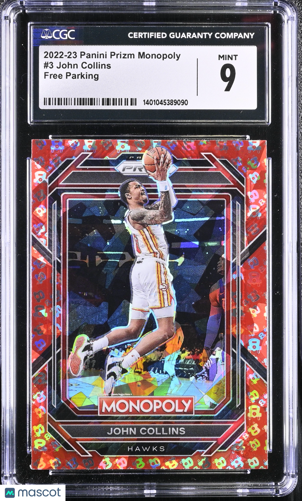 2022 Prizm Monopoly John Collins #3 Free Parking Basketball CGC 9