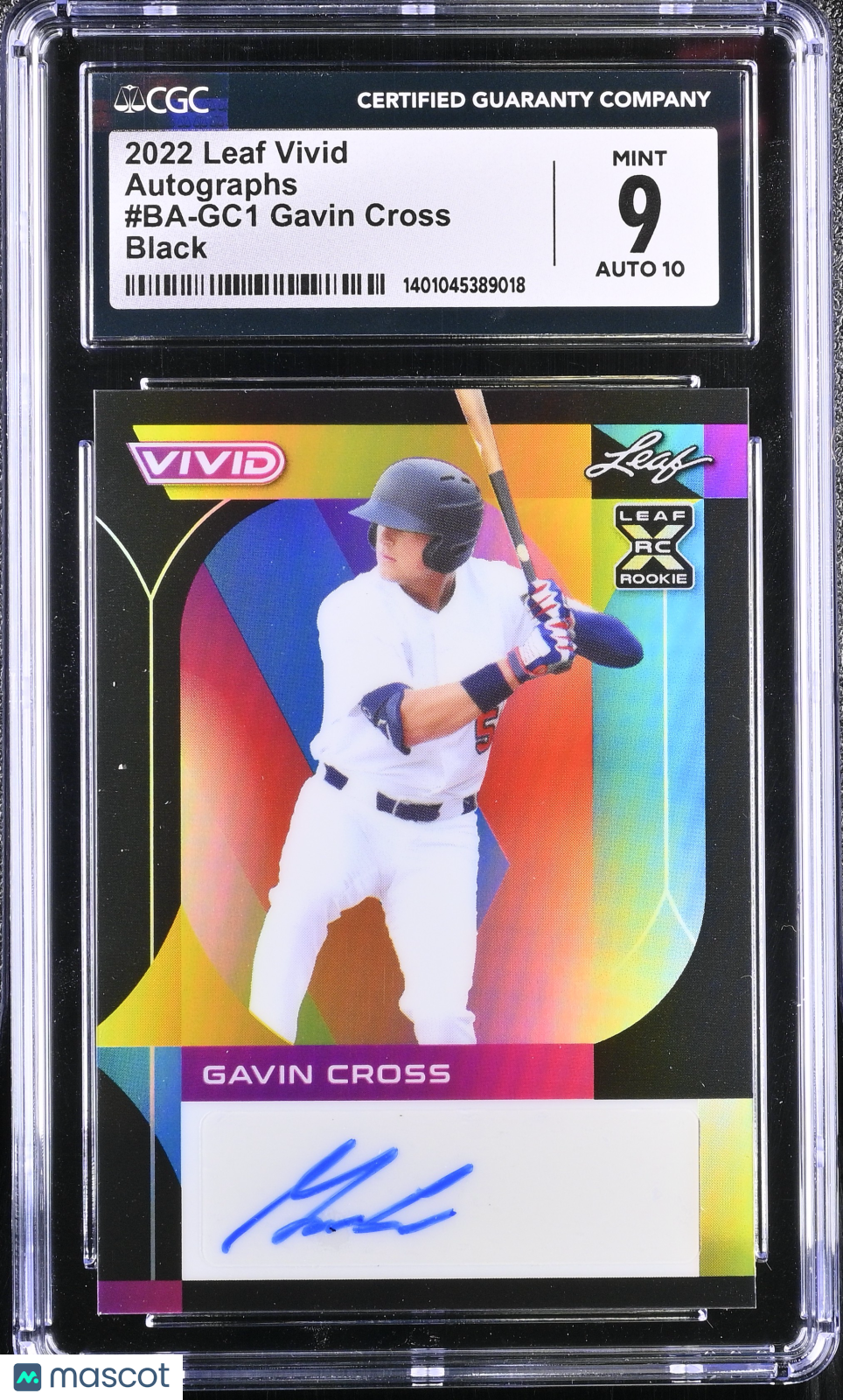 2022 Vivid Gavin Cross #BA-GC1 Black Auto 16/20 Baseball CGC 9