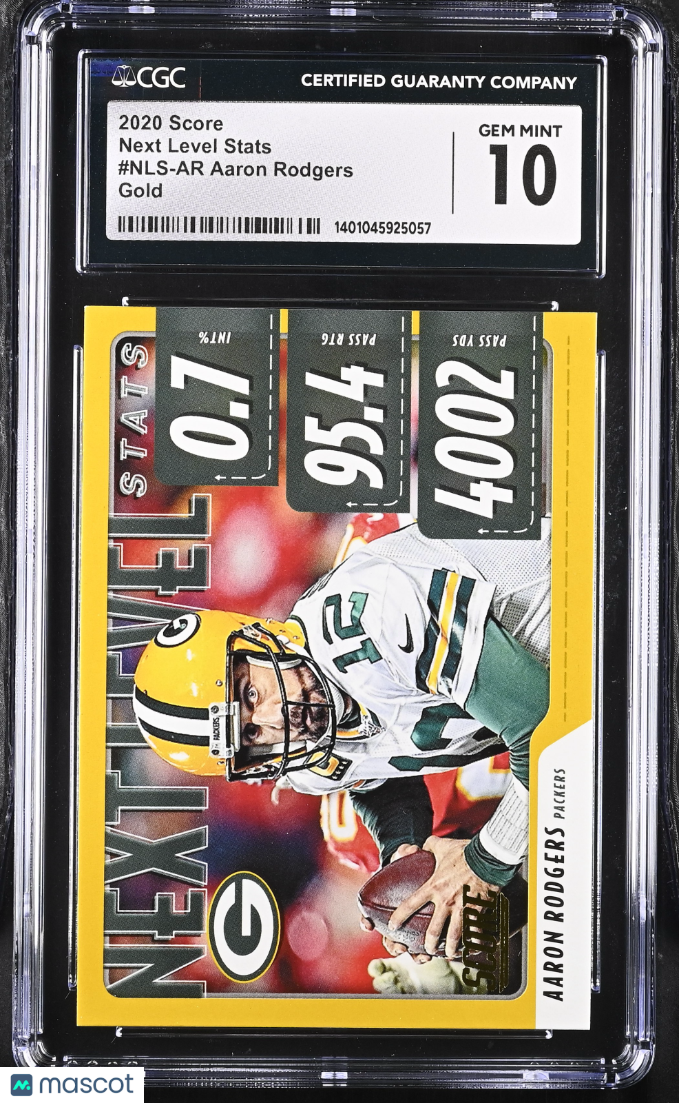 2020 Score Aaron Rodgers #NLS-AR Gold Next Level Stats Football CGC 10