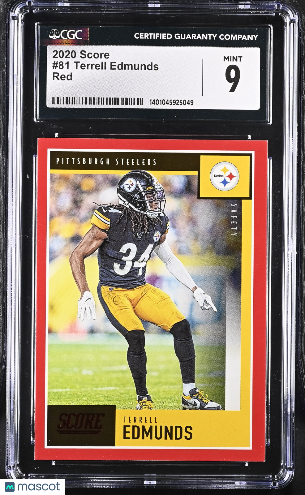 2020 Score Terrell Edmunds #81 Red Football CGC 9