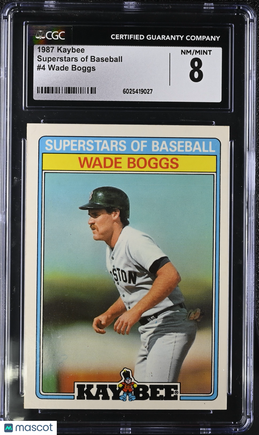 1987 Kaybee Wade Boggs #4 Superstars of Baseball Baseball CGC 8