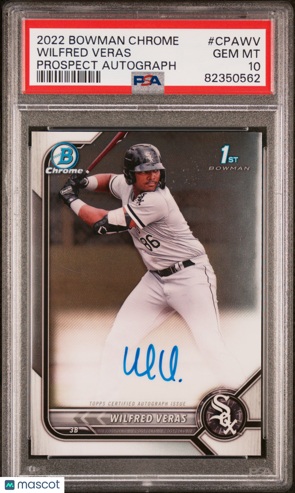 2022 Bowman Chrome Prospect Autographs Wilfred Veras #CPAWV Baseball PSA 10