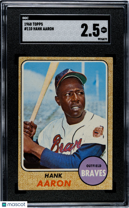 1968 Topps Hank Aaron #110 Baseball SGC 2.5