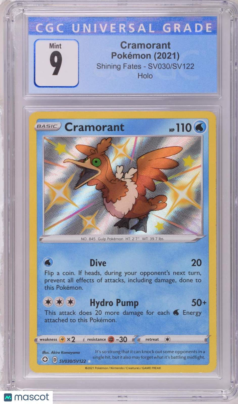 Pokémon Cramorant #SV030/SV122 English CGC 9 2021 Pokémon Shining Fates