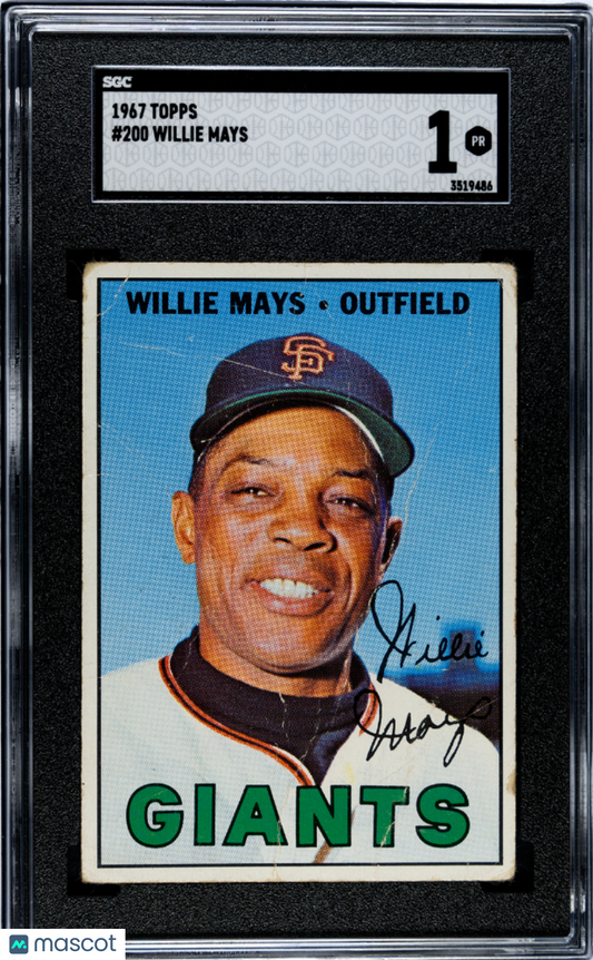 1967 Topps Willie Mays #200 Baseball SGC 1