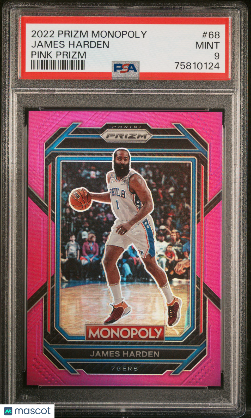 2022 Panini Prizm Monopoly James Harden #68 Pink 134/149 Basketball PSA 9