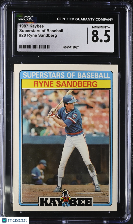 1987 Kaybee Ryne Sandberg #28 Superstars of Baseball Baseball CGC 8.5