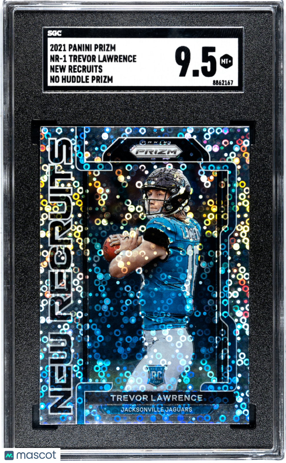 2021 Panini Prizm Trevor Lawrence #NR-1 New Recruits No Huddle Prizm SGC 9.5