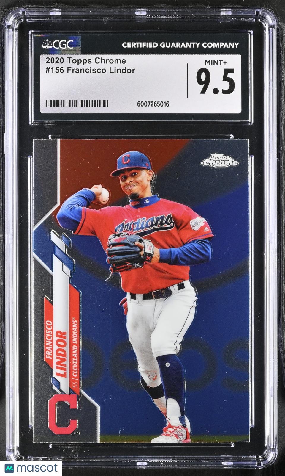 2020 Topps Chrome Francisco Lindor #156 Baseball CGC 9.5