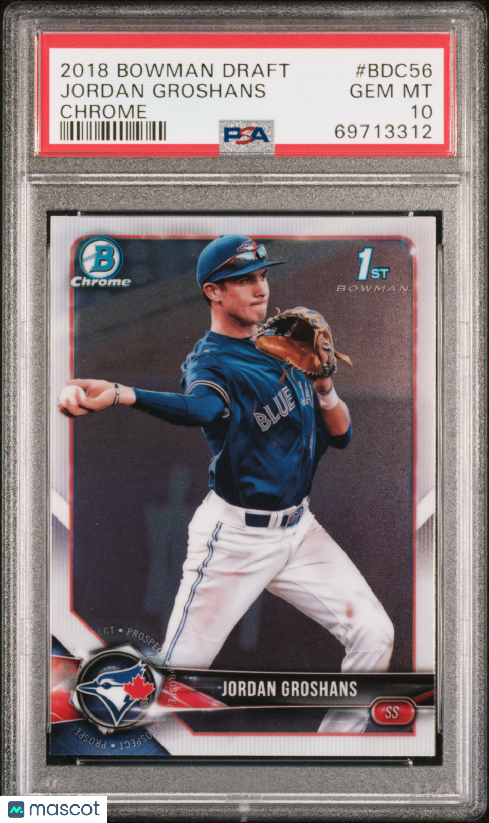 2018 Bowman Draft Jordan Groshans #BDC56 Chrome Baseball PSA 10