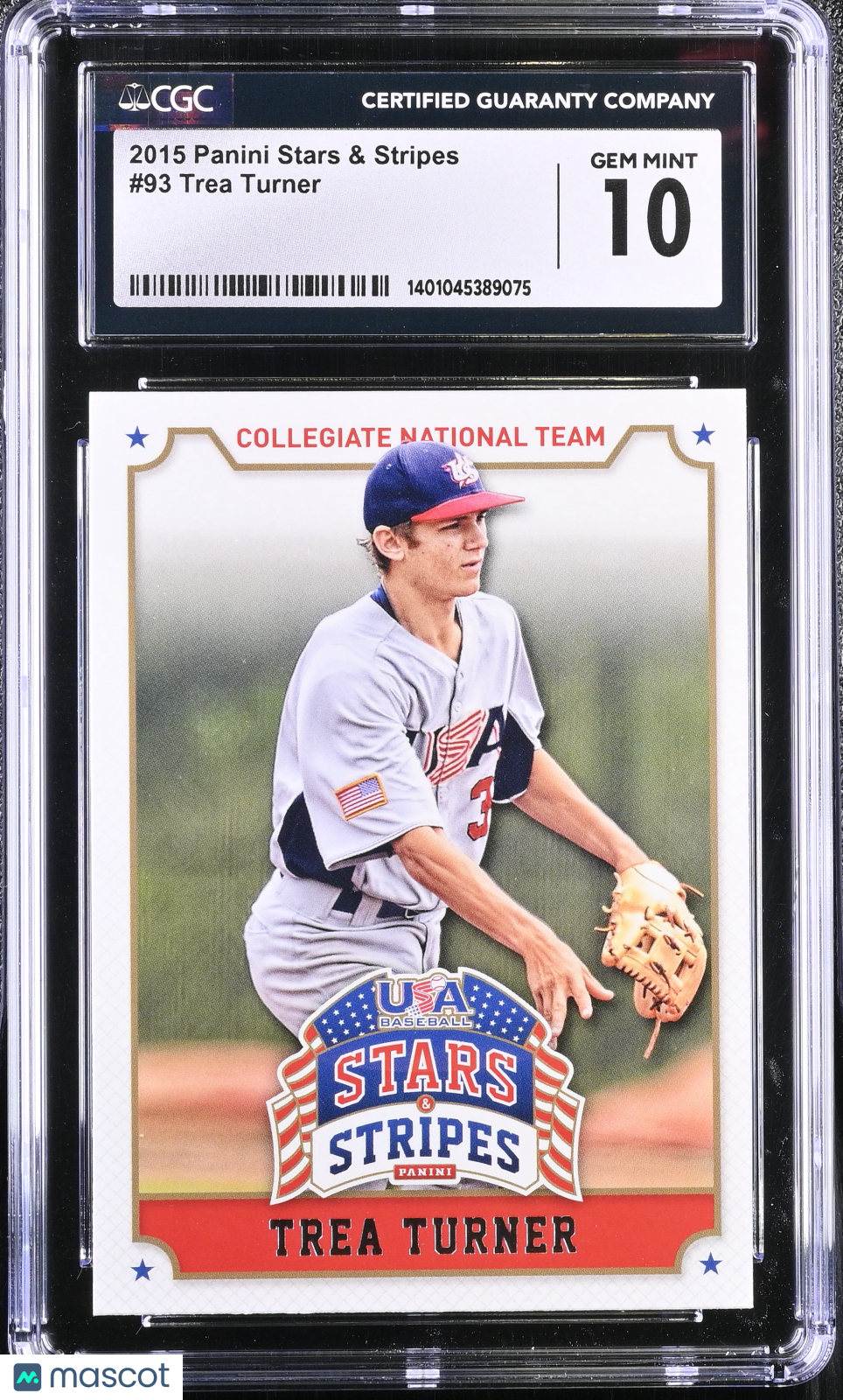 2015 Stars & Stripes Trea Turner #93 Baseball CGC 10