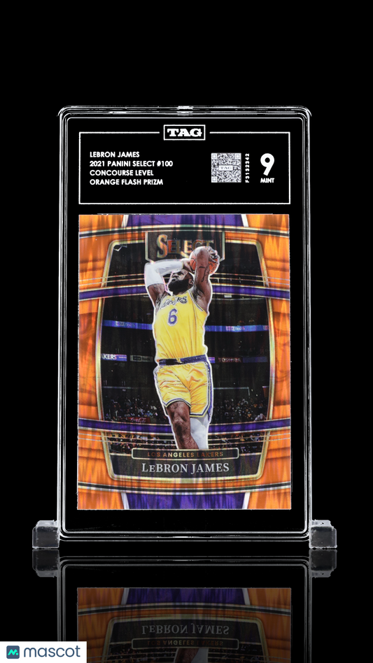 Panini Select LeBron James #100 Orange Flash Prizm Basketball TAG 9
