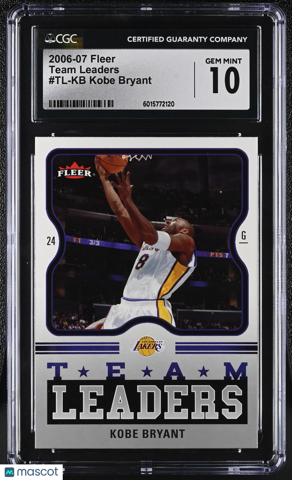 2006-07 Fleer Kobe Bryant #TL-KB Team Leaders Basketball CGC 10
