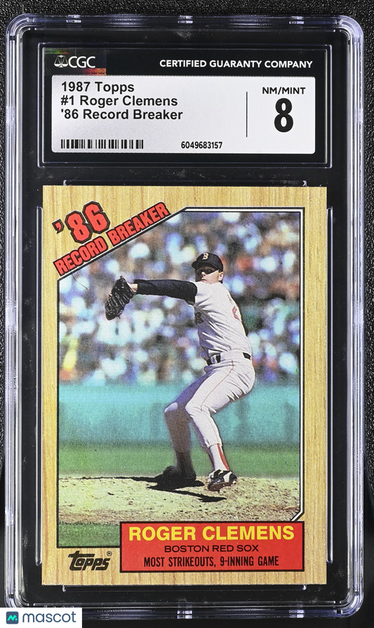1987 Topps Roger Clemens #1 '86 Record Breaker Baseball CGC 8